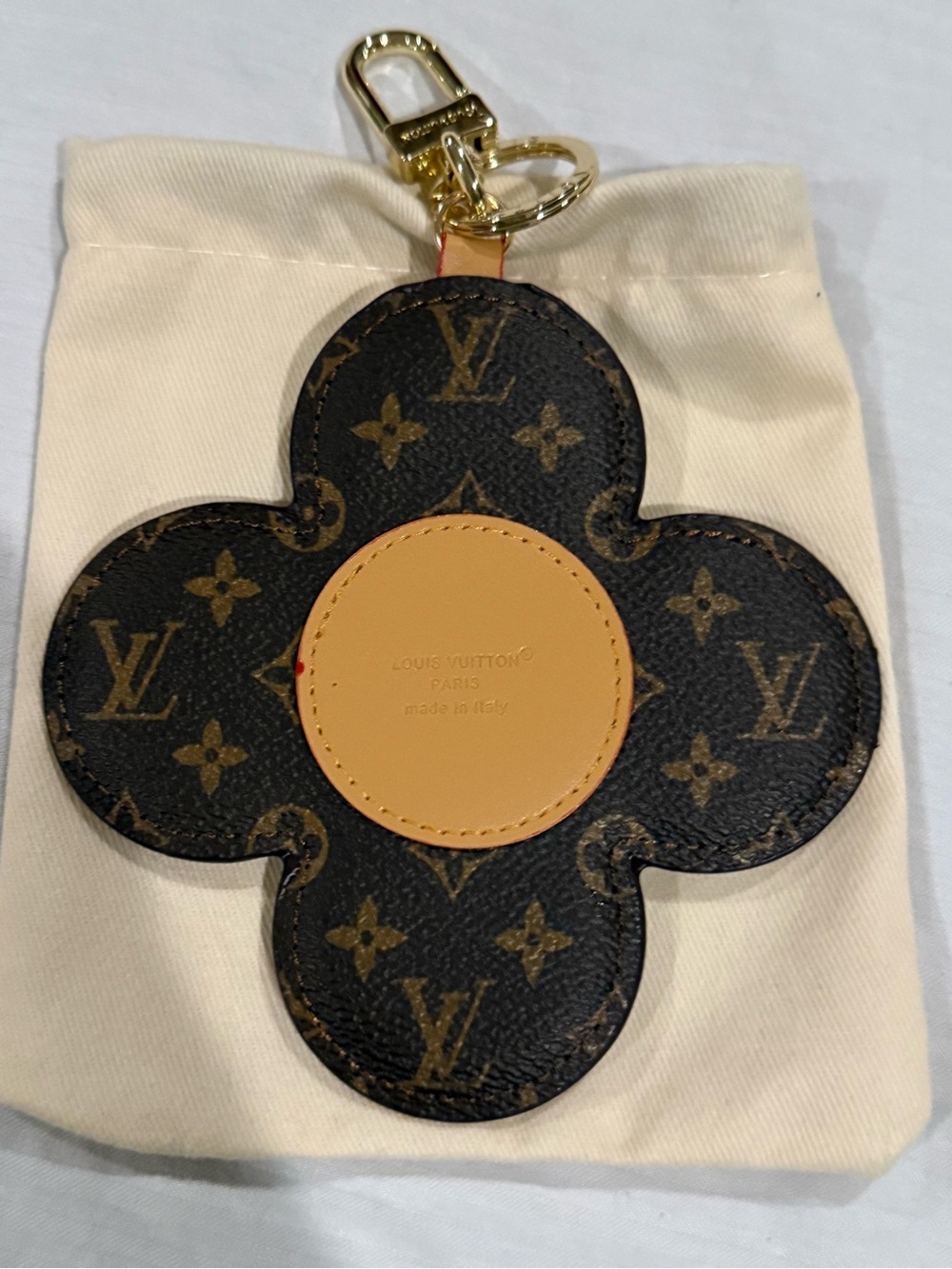Louis Vuitton Monogram Flower Key & Card Holder in Brown with Tan Accent